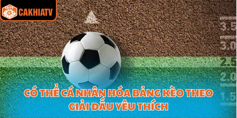 Tỷ Lệ Kèo Bóng Đá Cakhiatv Hỗ Trợ Soi Kèo Chuẩn Từng Trận 3 Có thể cá nhân hóa bảng kèo theo giải đấu yêu thích